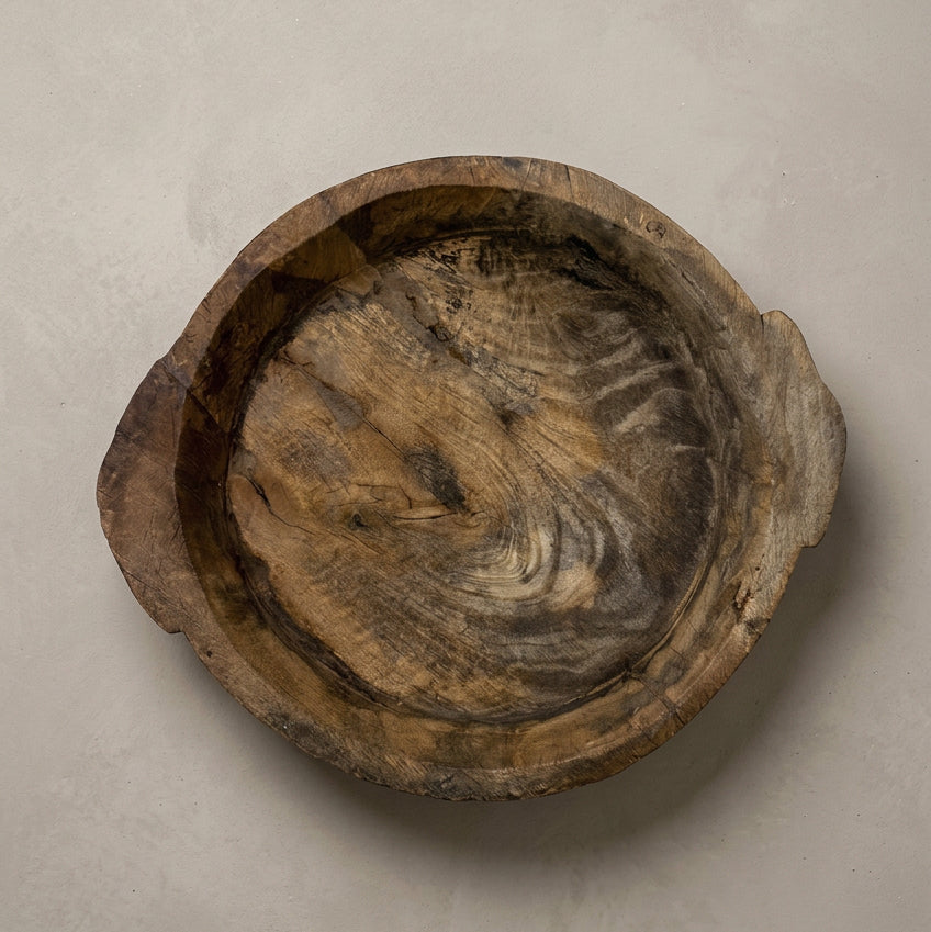 Vintage Wooden Tribal Bowl - Design Vintage