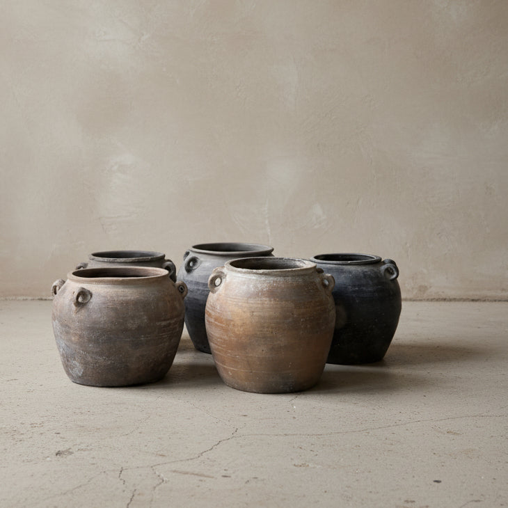 Vintage Dark Lug Pots