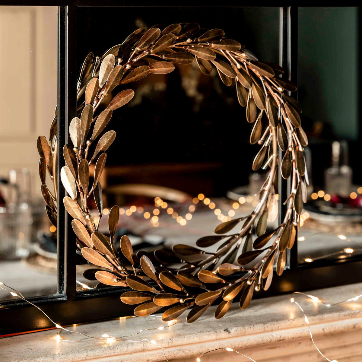 Mistletoe Brass Wreath