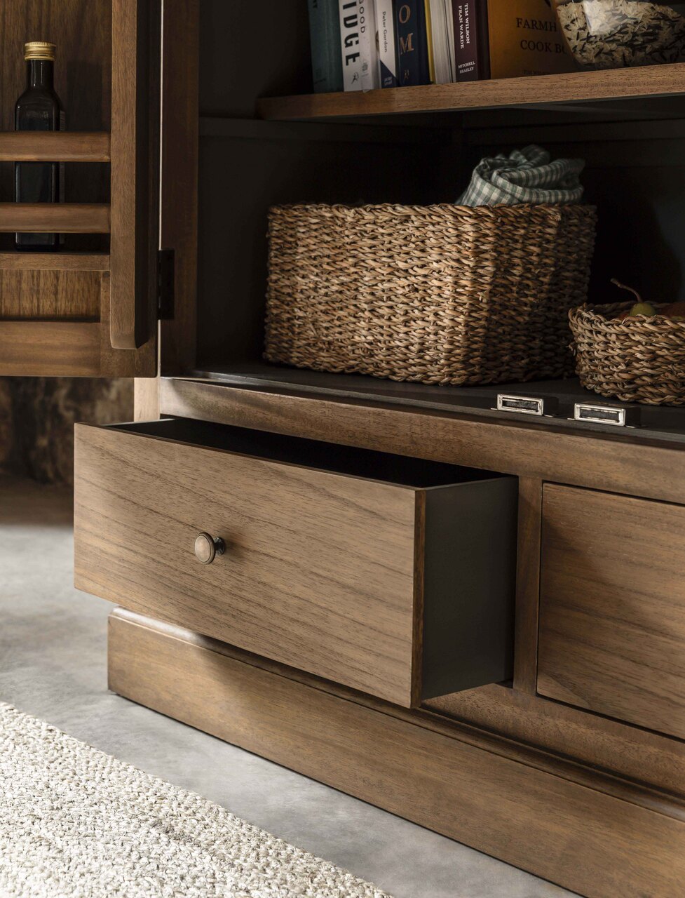 Bayur Wood Double Door Pantry - Design Vintage