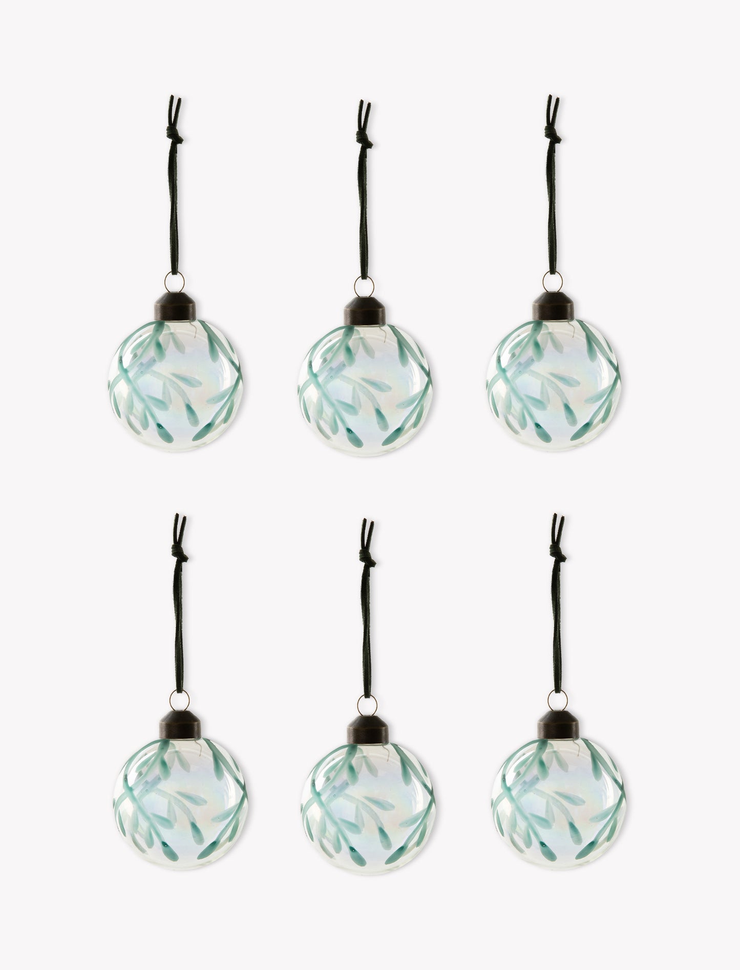 Set of 6 Mistletoe Baubles