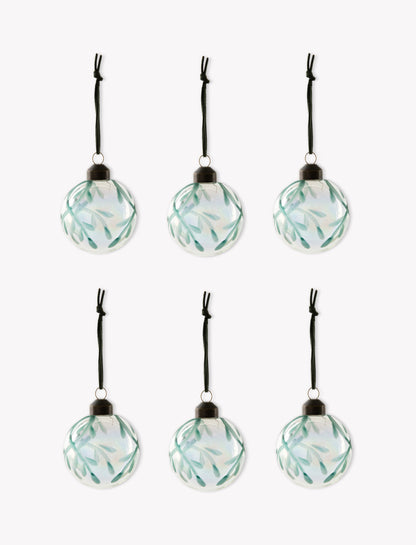 Set of 6 Mistletoe Baubles
