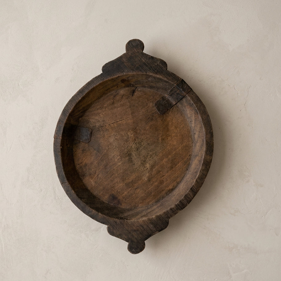 Vintage Wooden Tribal Bowl - Design Vintage