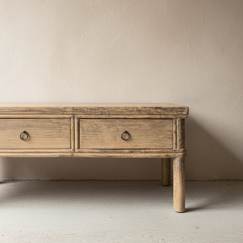Vintage Elm Coffee Table 'Dahlia'