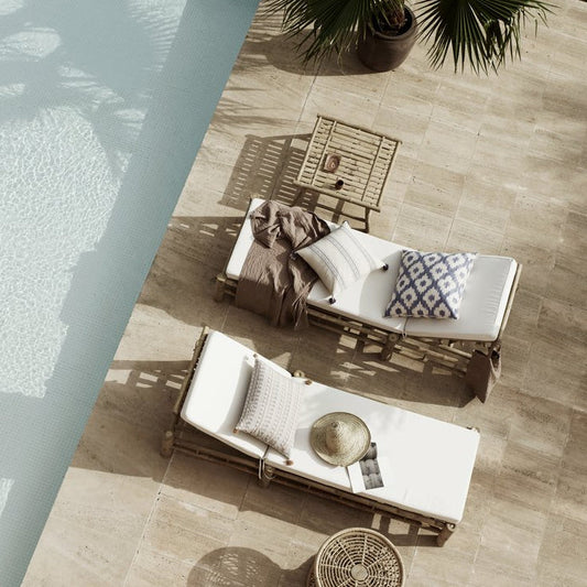 Bamboo Sunbed With Cushion - Design Vintage