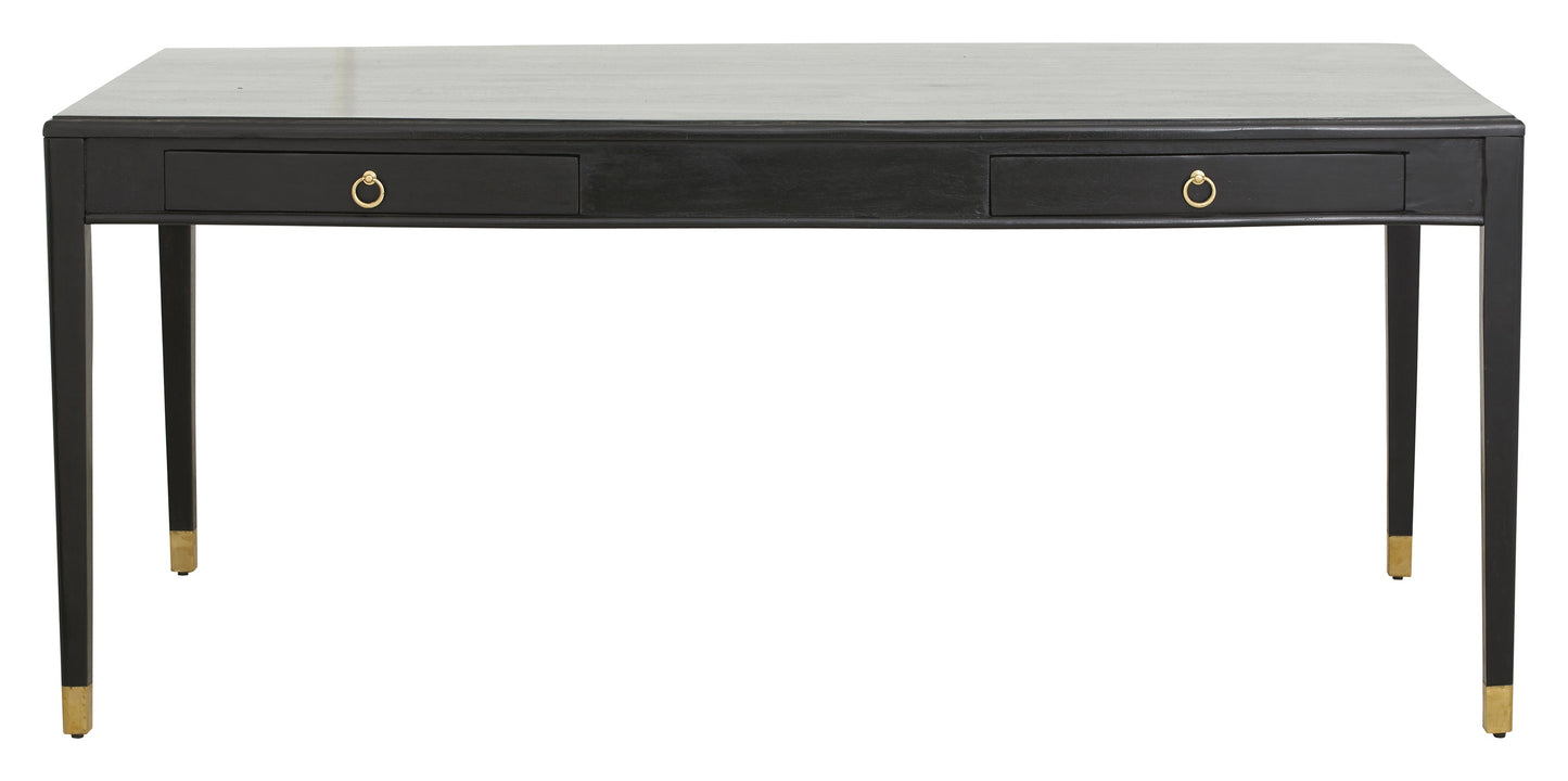 Black Mango Wood Desk - Design Vintage