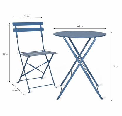 Blue Cafe Bistro Set - Design Vintage