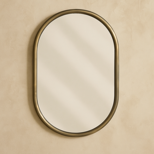Oval Brass Mirror - Design Vintage
