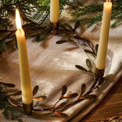 Mistletoe Brass Candle Ring