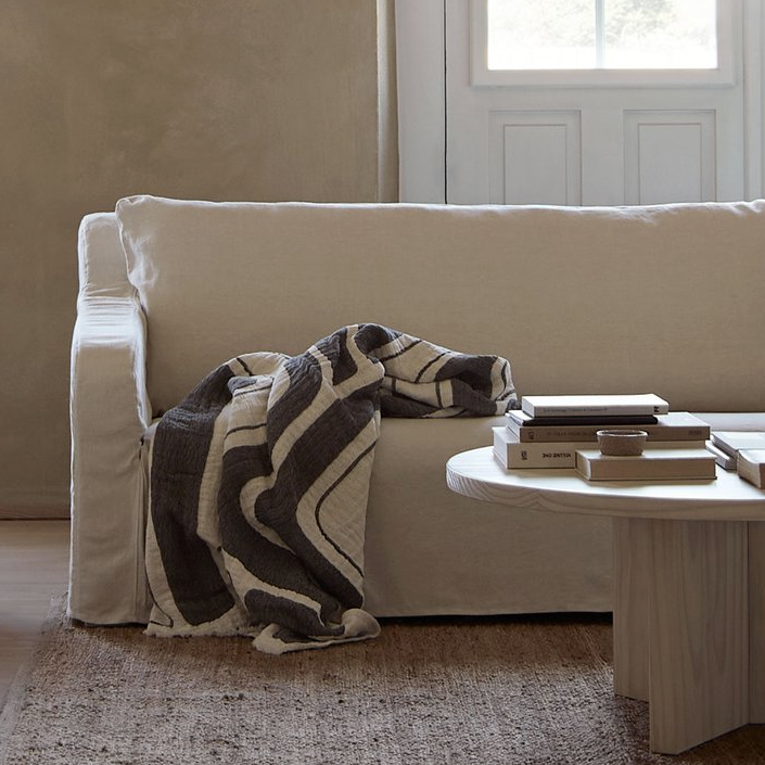 Deco Black Cotton Throw