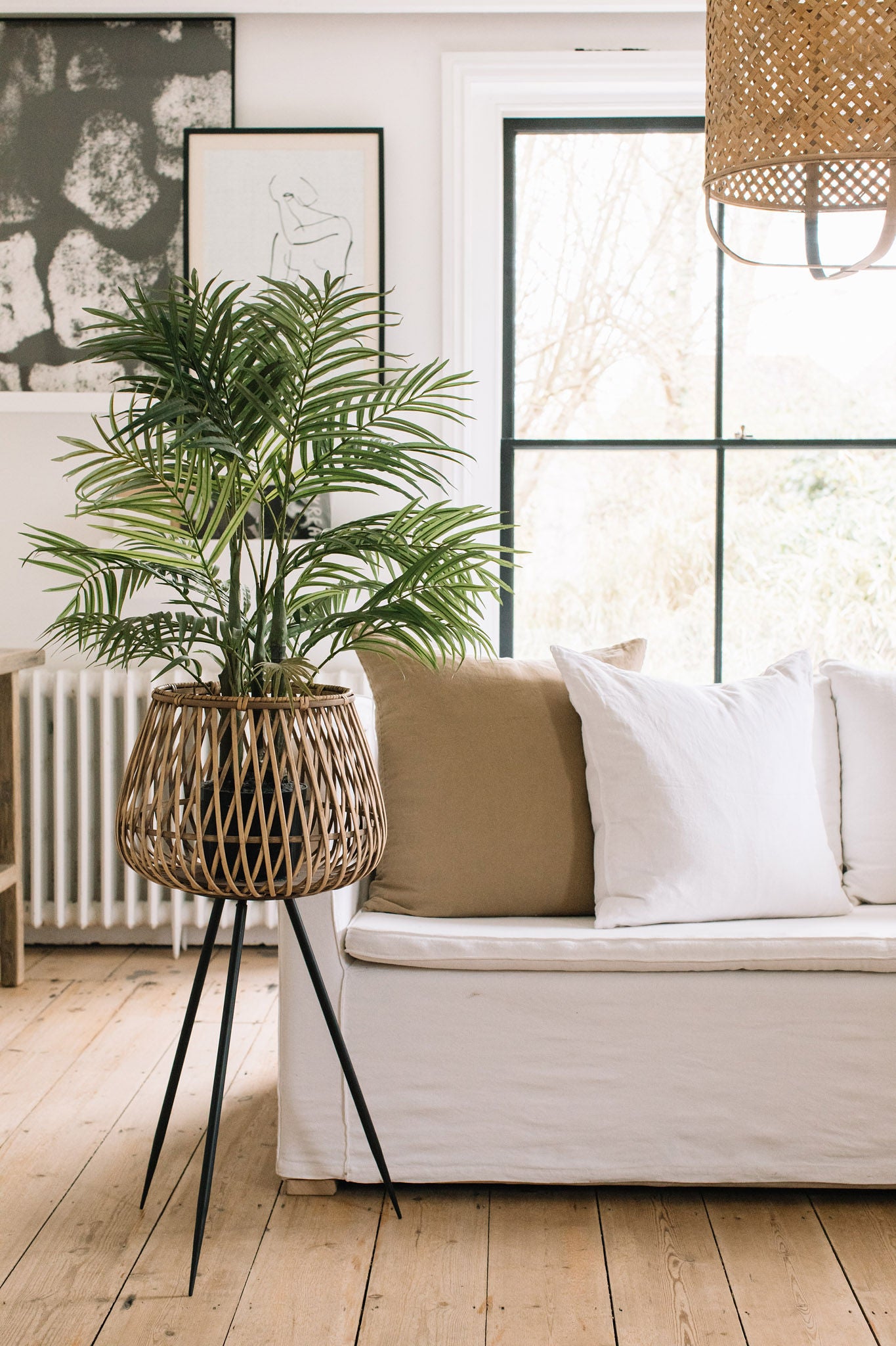 Large Cumin Linen Cushion - Design Vintage