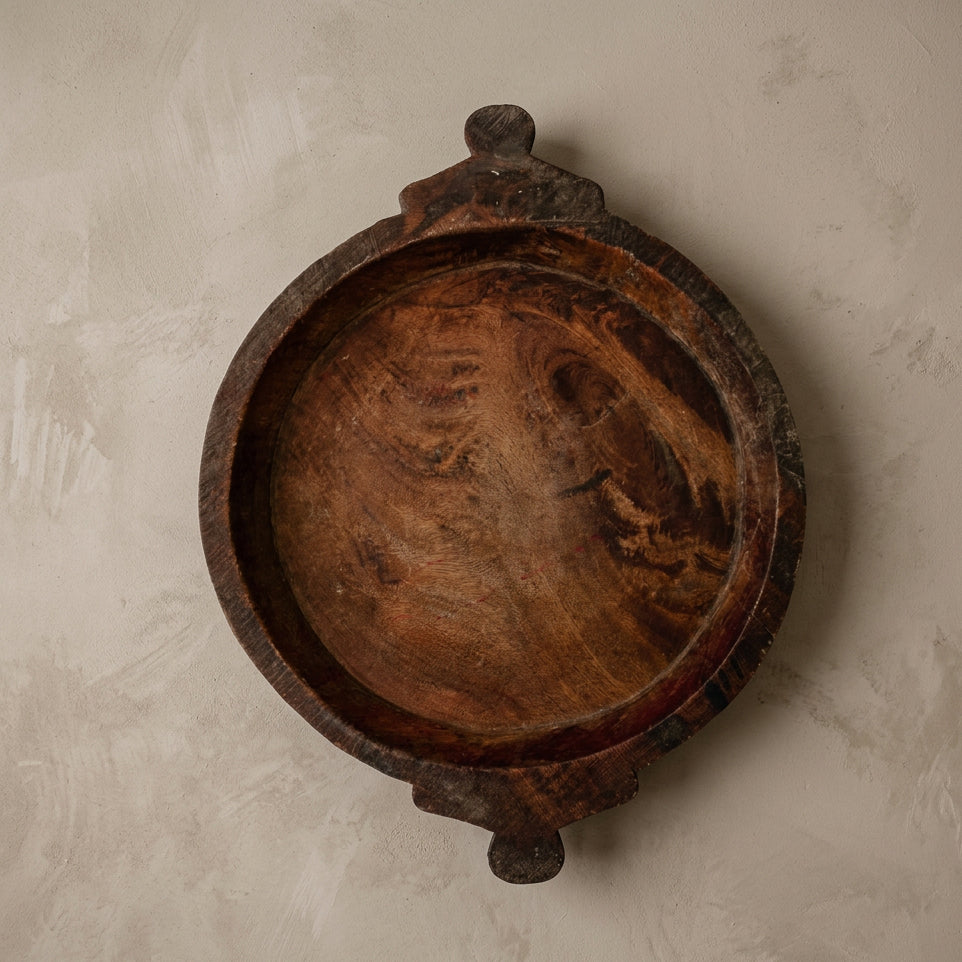 Vintage Wooden Tribal Bowl - Design Vintage