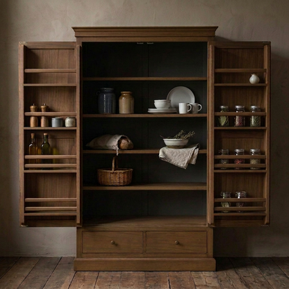 Bayur Wood Double Door Pantry - Design Vintage