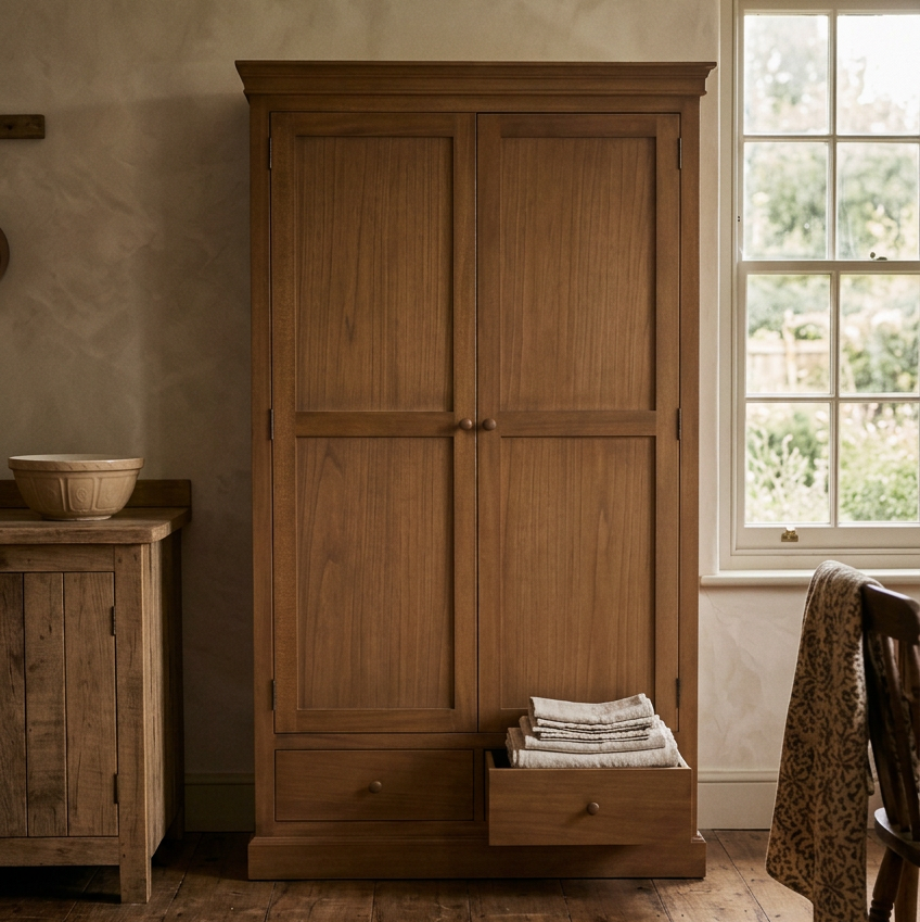 Bayur Wood Double Door Pantry - Design Vintage