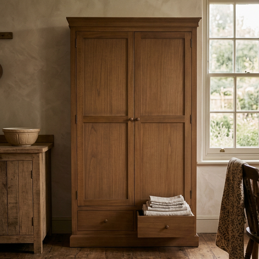 Bayur Wood Double Door Pantry - Design Vintage