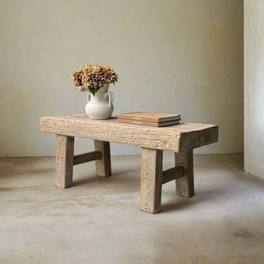 Vintage Elm Bench 'Finn' - Design Vintage