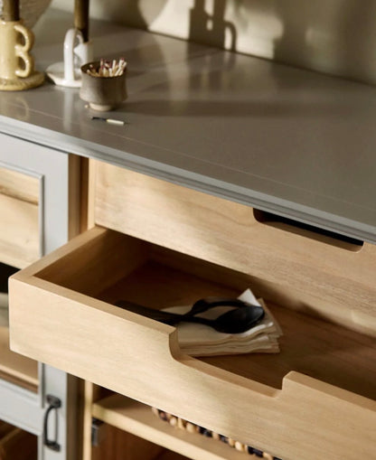 Vala Grey Low Cabinet - Design Vintage