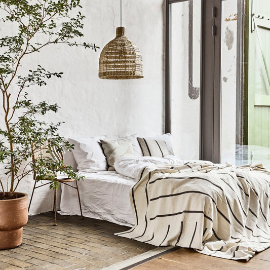 Mocha Stripe Bedspread - Design Vintage