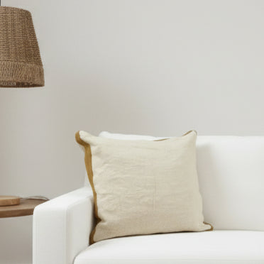 Cotton Linen Edged Cushion
