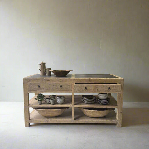 Vintage Elm Kitchen Island