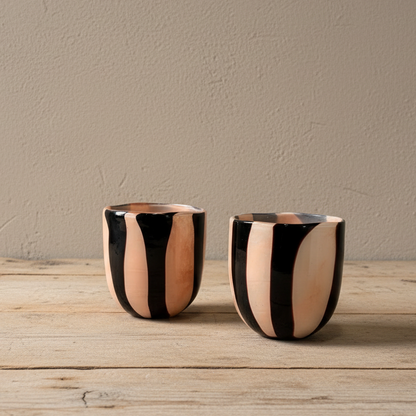 Claro Short Striped Vase - Design Vintage