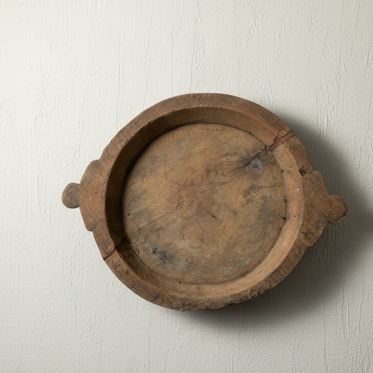 Vintage Wooden Tribal Bowl - Design Vintage