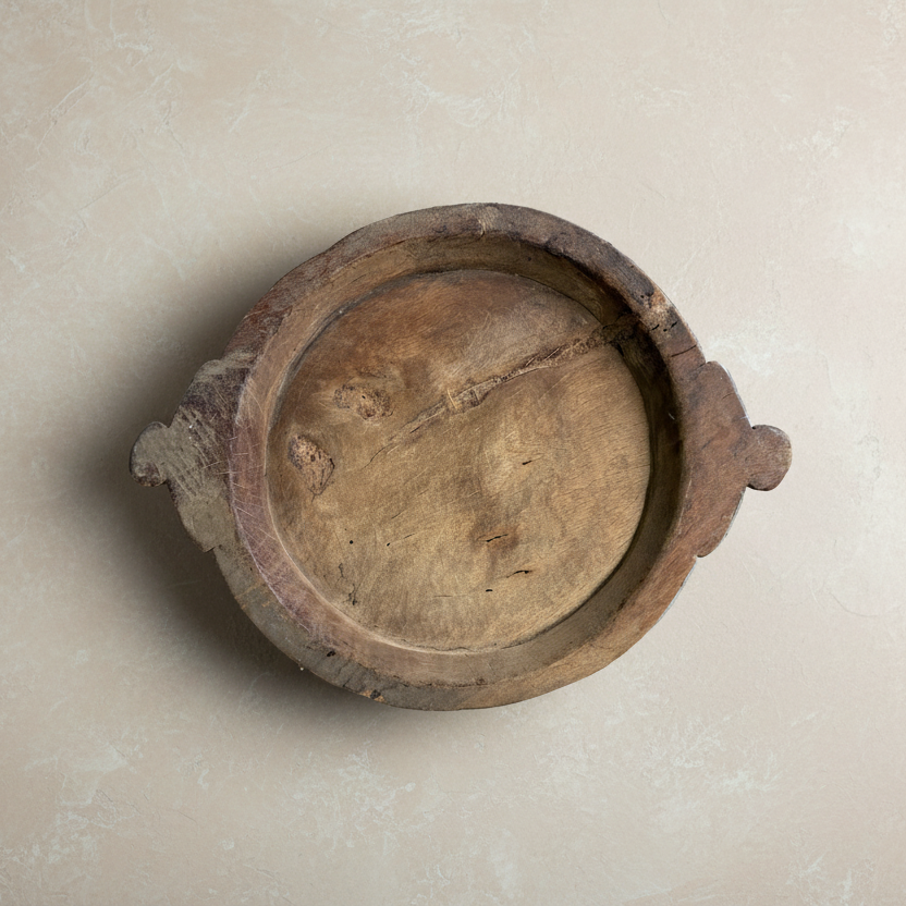 Vintage Wooden Tribal Bowl - Design Vintage