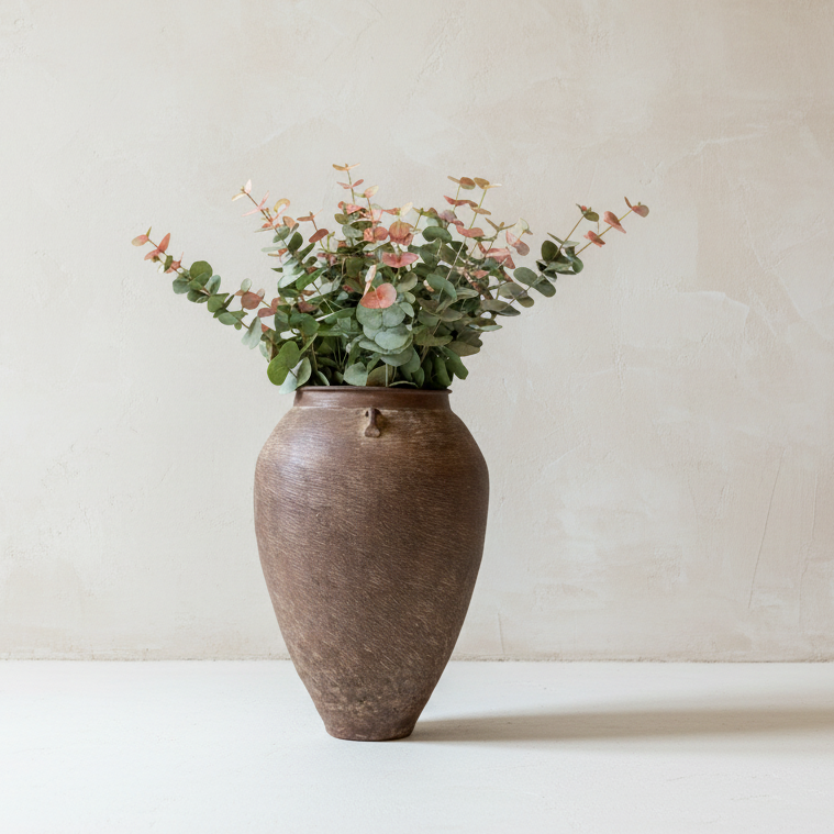 Large Vintage Ribbed Urn - Design Vintage