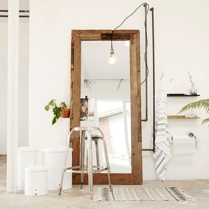Large Recycled Wood Mirror - Design Vintage
