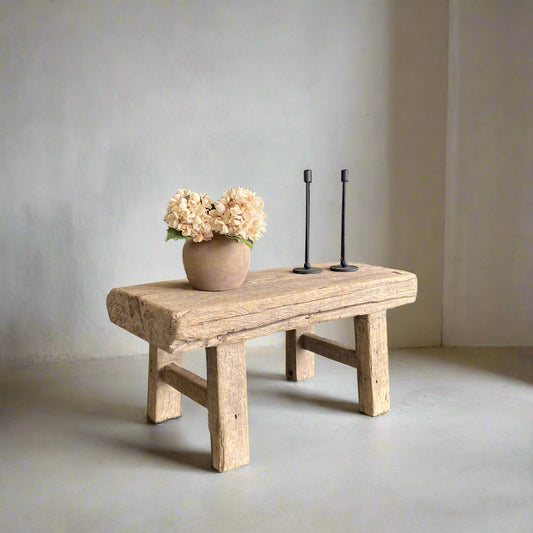 Vintage Elm Bench 'Maia' - Design Vintage