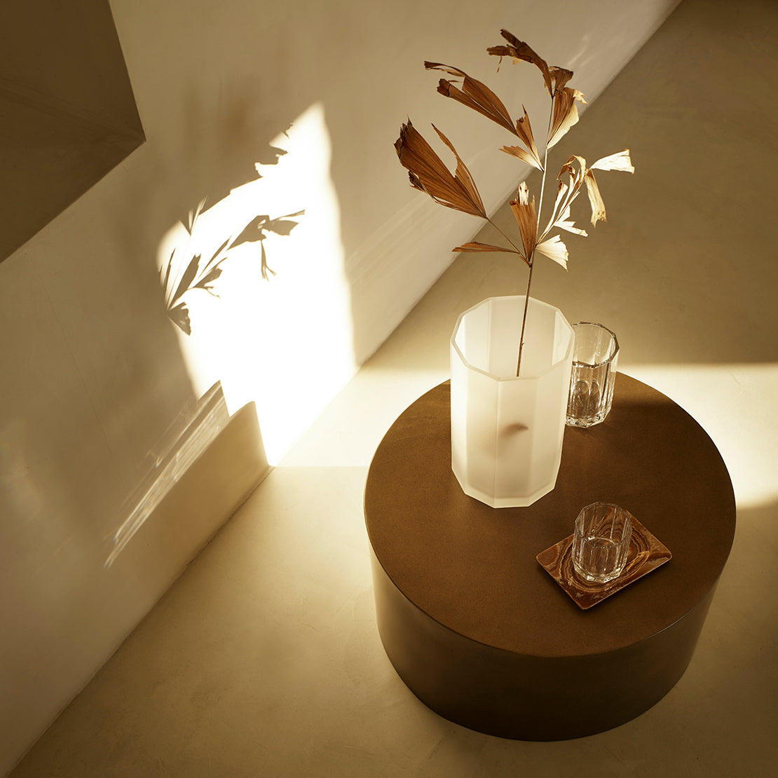 Honey Metal Drum Table - Design Vintage