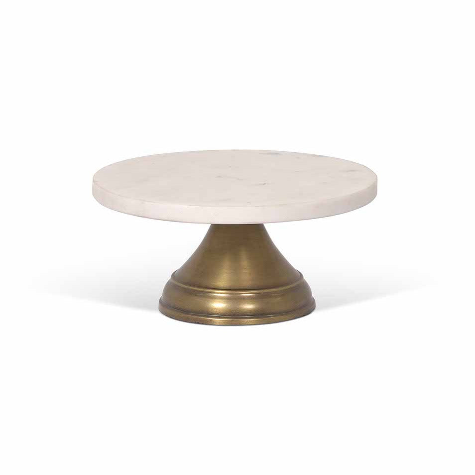 Marble & Brass Cake Plate - Design Vintage