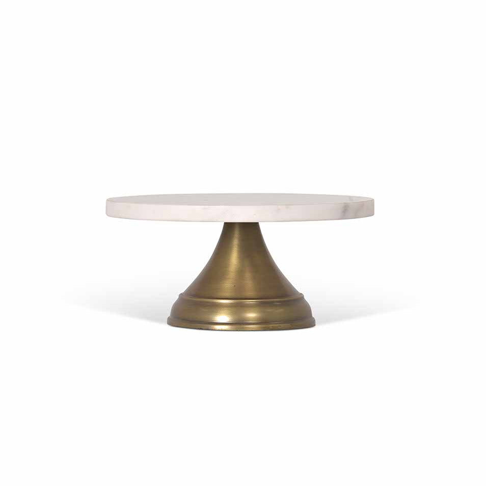 Marble & Brass Cake Plate - Design Vintage