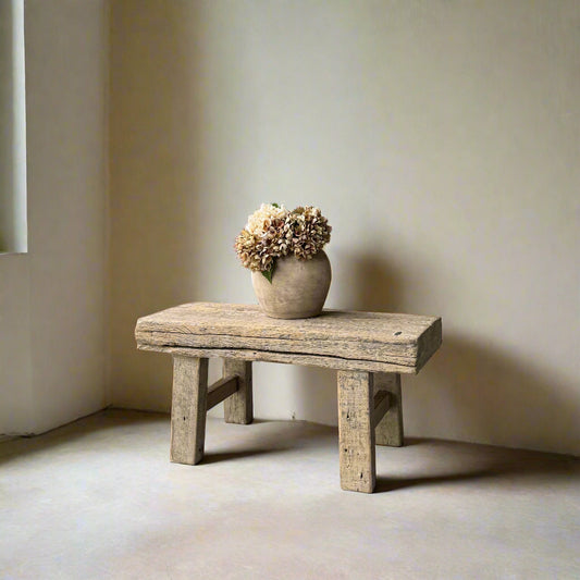 Vintage Elm Bench 'Maia' - Design Vintage