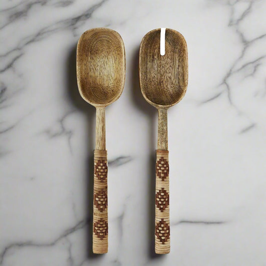 Mango Wood Salad Servers - Design Vintage