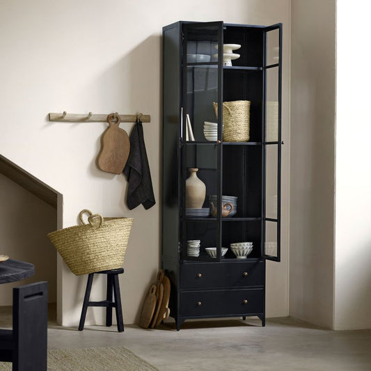 Black Iron High Cabinet - Design Vintage