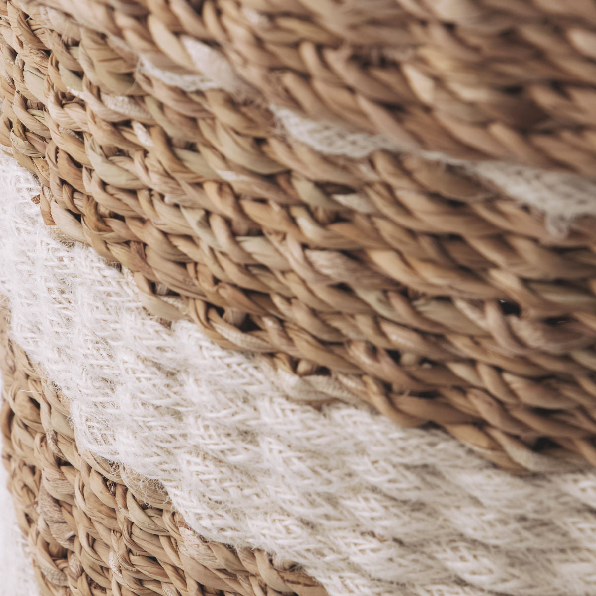 Natural Striped Storage Baskets - Design Vintage