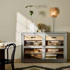 Vala Grey Low Cabinet
