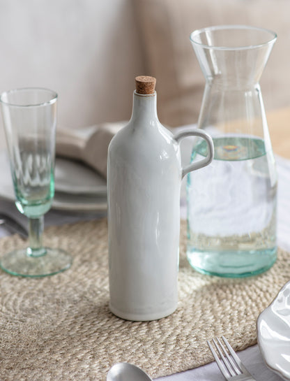 Glazed Stoneware Oil Bottle