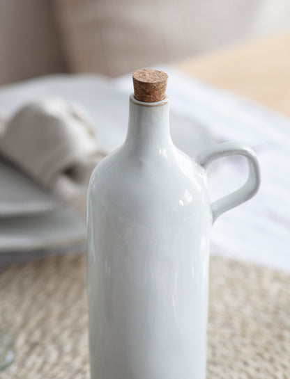 Glazed Stoneware Oil Bottle