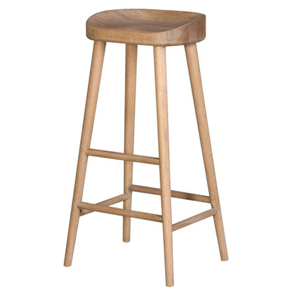 Solid Weathered Oak Bar Stool - Design Vintage