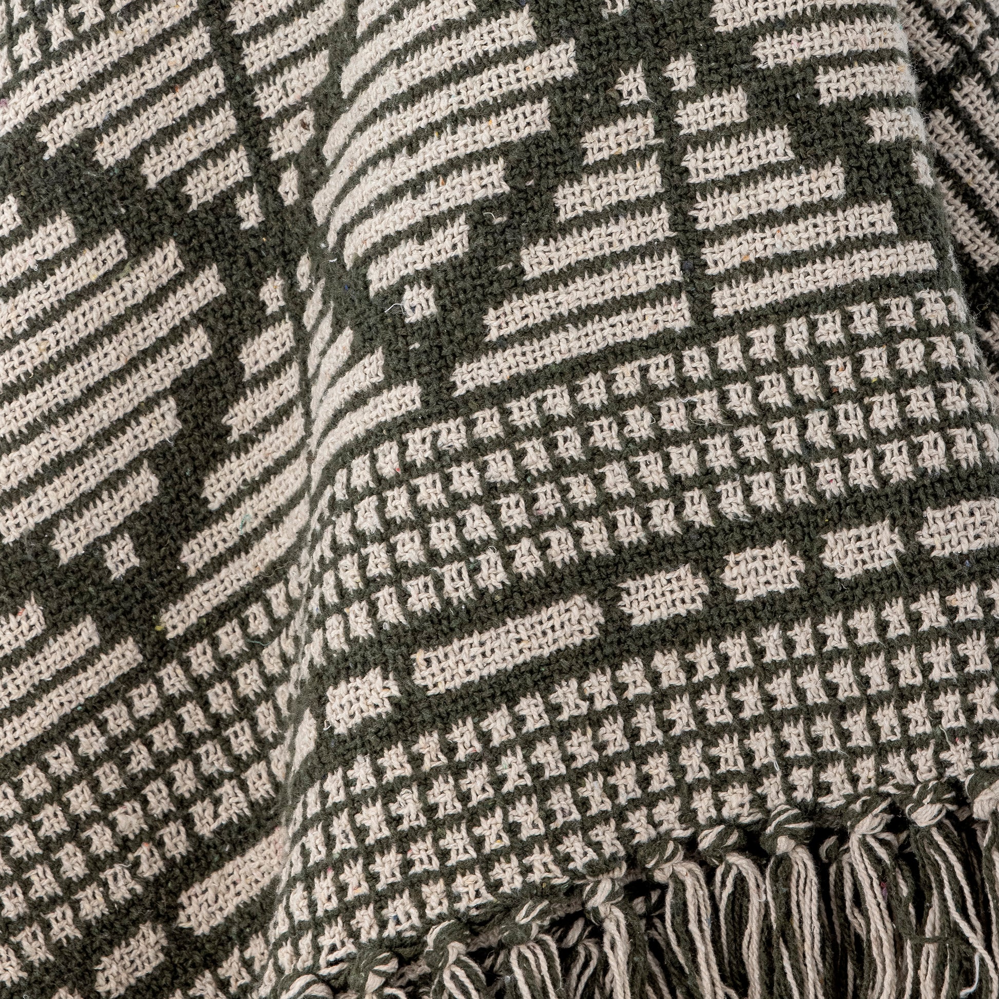 Olive Geo Throw - Design Vintage