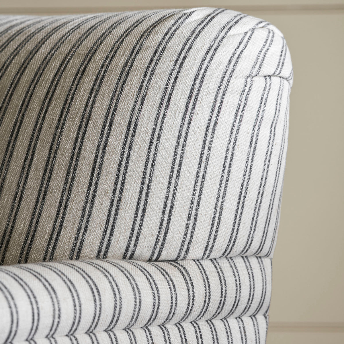Charcoal Stripe Upholstered Armchair - Design Vintage