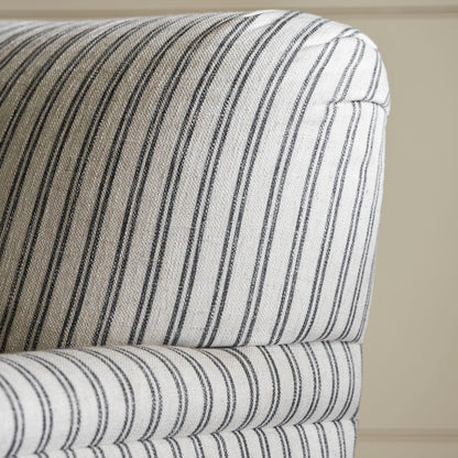 Charcoal Stripe Upholstered Armchair - Design Vintage