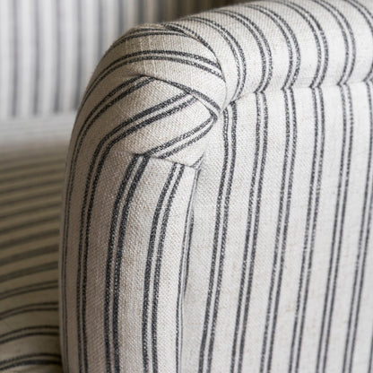 Charcoal Stripe Upholstered Armchair - Design Vintage
