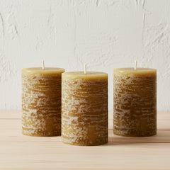 Set of Amber Pillar Candles