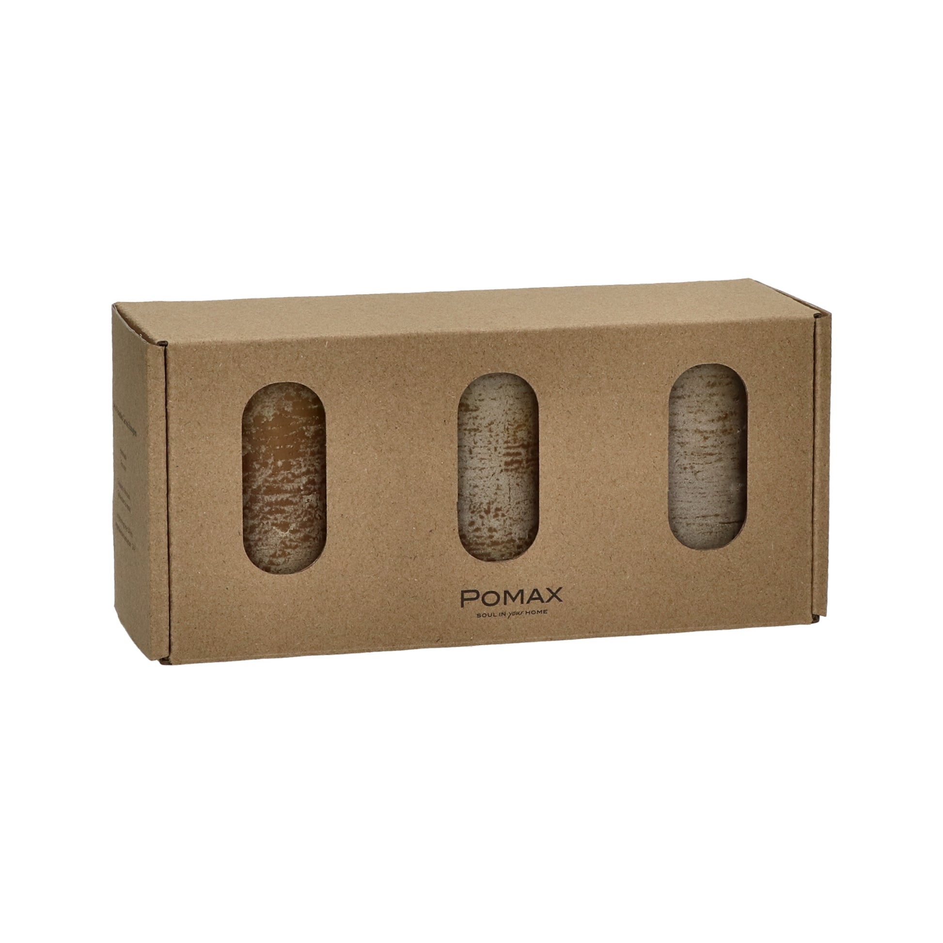 Set of Honey Pillar Candles - Design Vintage