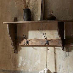 Reclaimed Shelf with Hooks