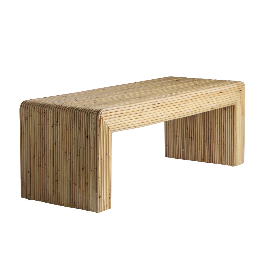 Ribbed Rattan Coffee Table - Design Vintage