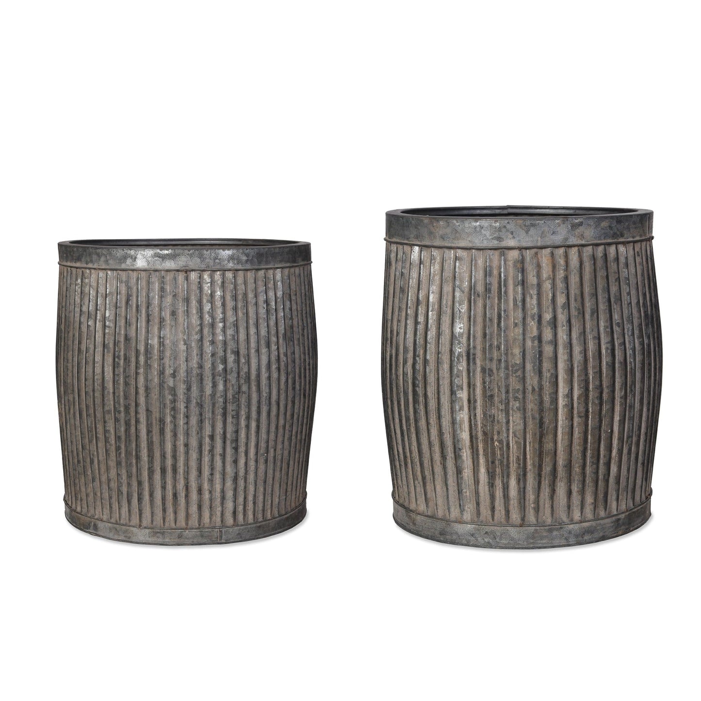 Ribbed Steel Planters - Design Vintage